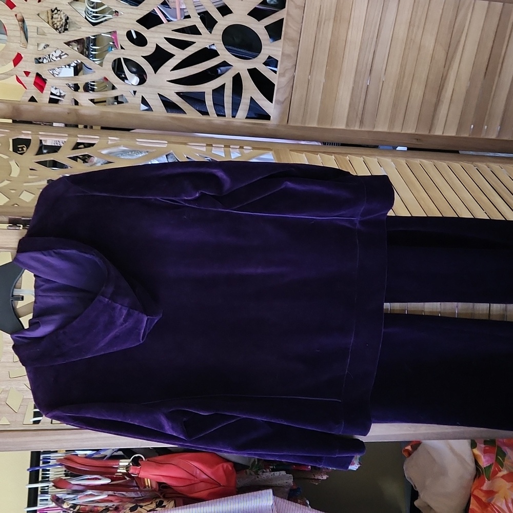 Ralph Lauren Deep Purple Velour Jacket & Pants - Picture 5 of 11